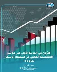 الأردن في المرتبة الأولى